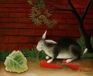 Enrique Rousseau Painting - conejo 1908 Henri Rousseau Postimpresionismo Primitivismo ingenuo